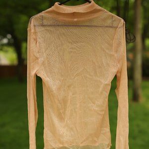 See-Through Turtleneck Top